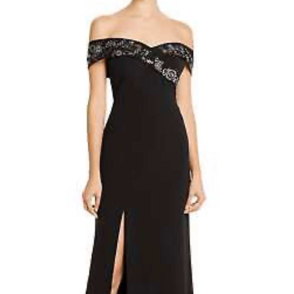 Aiden Mattox women’s off the shoulder beading evening dress